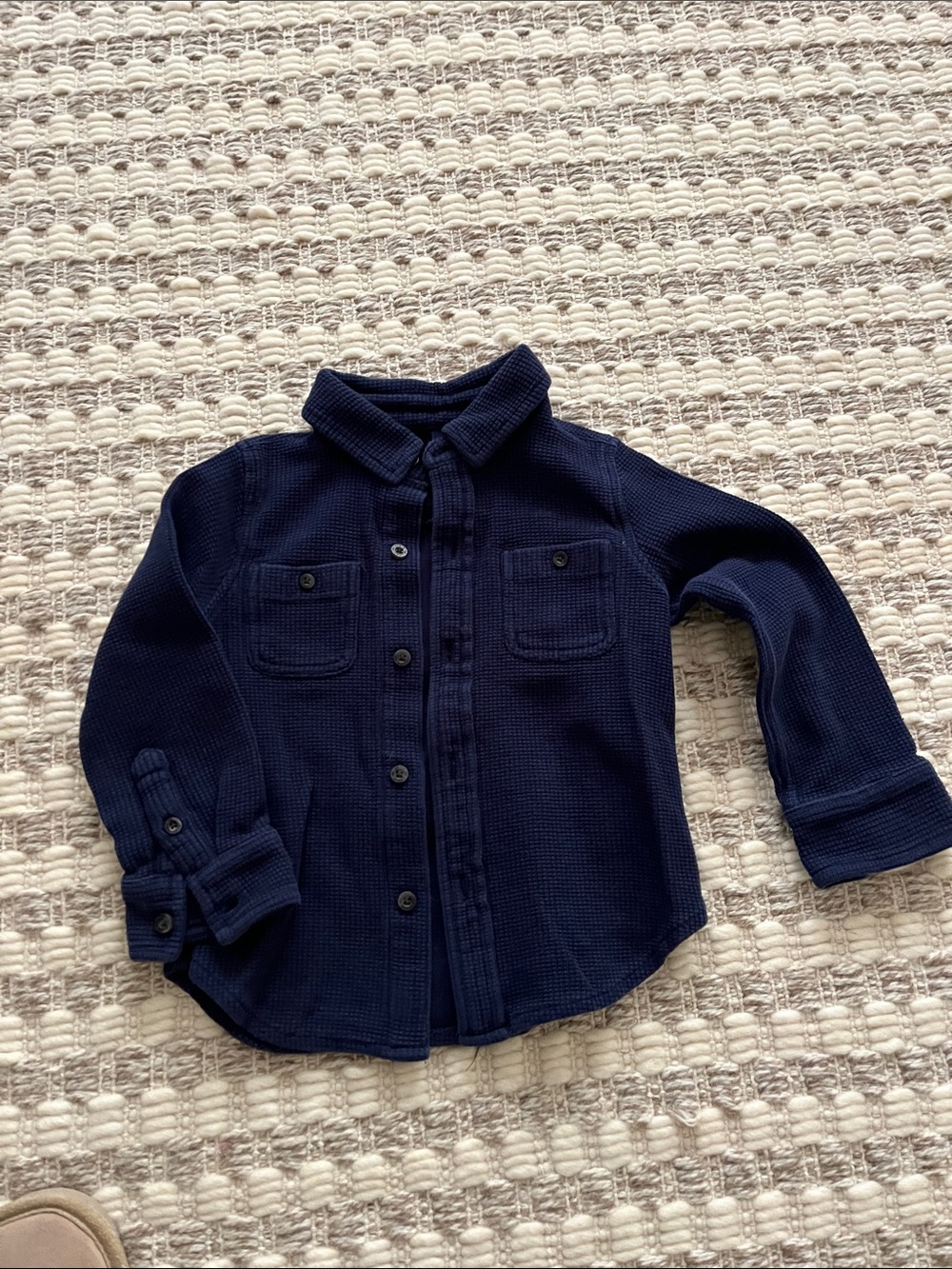 Janie and Jack waffle button down shirt